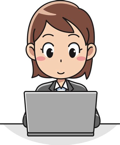 Female Computer User Vector Icon Public Domain Vectors
