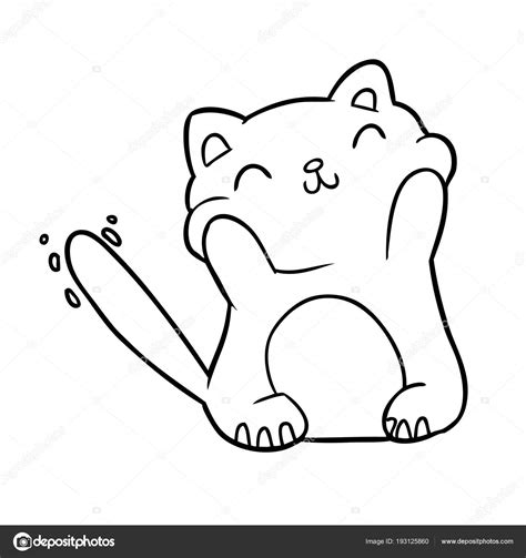 Envoyer une vraie carte de voeux 2021 chat mignon en quelques clics. Dessin Chat Mignon Très Heureux — Image vectorielle ...