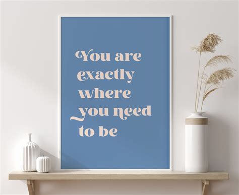 You Are Exactly Where You Need To Be Mental Health Quote Etsy Canada