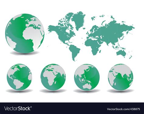 Earth Globes Set Royalty Free Vector Image Vectorstock