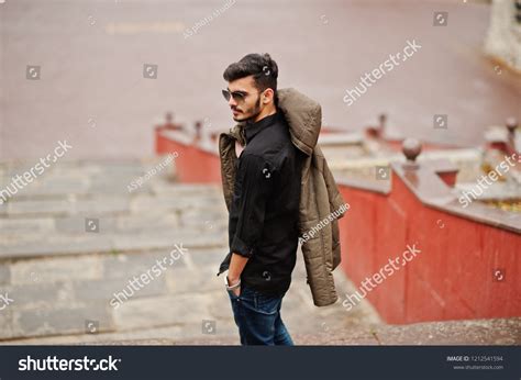 Indian Stylish Man Black Shirt Jacket Stock Photo Edit Now 1212541594