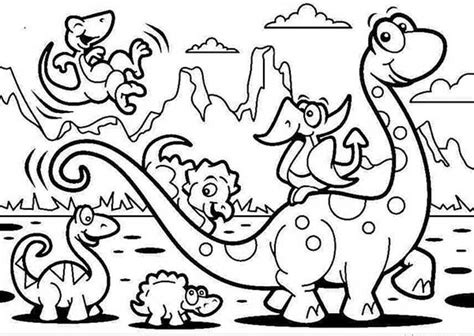 85 Desenhos da Família Dinossauro para Imprimir e Colorir