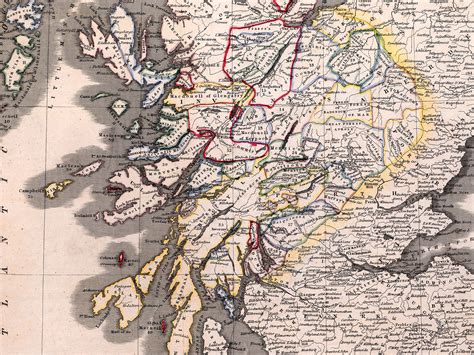 Clan Map Of Scotland Historical Map Of Scottish Clans Clans Etsy My