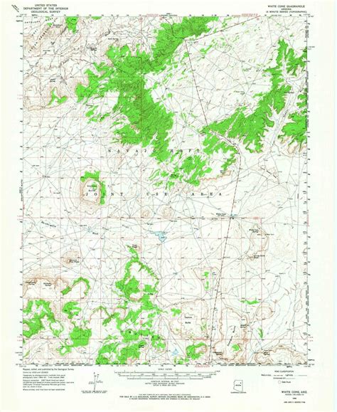 1966 White Cone Az Arizona Usgs Topographic Map In 2022