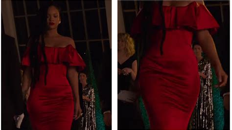 Steal Rihannas Hot Red Off The Shoulder Dress From Oceans 8 Fashion