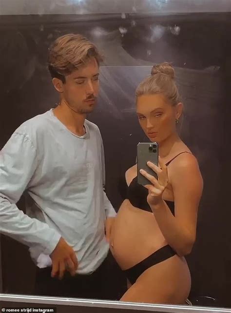 Romee Strijd Shows Off Her Baby Bump As Her Husband Laurens Van Leeuwen Compares It To His
