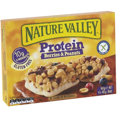 Nature Valley Gluten Free Protein Bars Berries Peanuts Pack Woolworths
