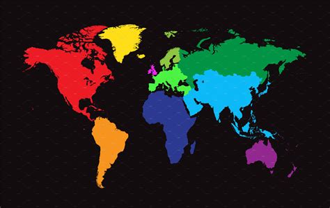 World Map With Borders Illustrator Graphics Creative Market