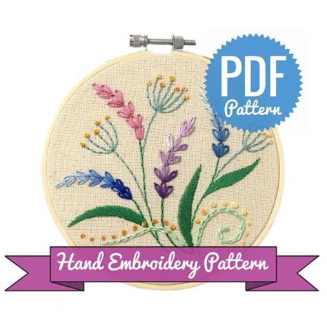Wildflowers Hand Embroidery Pattern Digital Download Pdf Contains