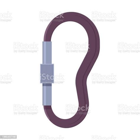 Climbing Carabiner Vector Cartoon Illustration Isolated On A White Background Stock Illustration