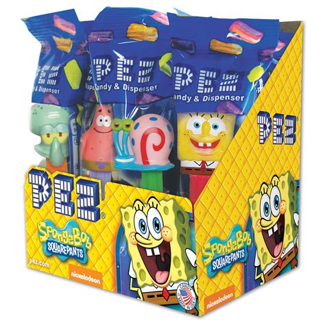 Pez Candy Spongebob Assortment Candy Dispenser Plus 2 Rolls Of