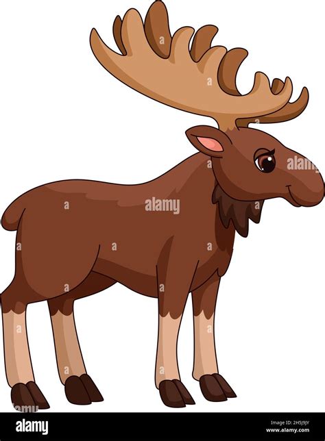 Cartoon Moose Big Brown Elk Forest Animal Stock Vector Image And Art