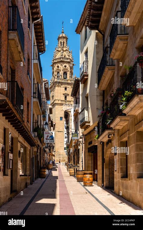 Haro Spain August 6 2020 Pedestrian Street With Bars And