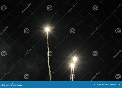 Flares Shooting Up Into The Night Sky Stock Image Image Of Florida