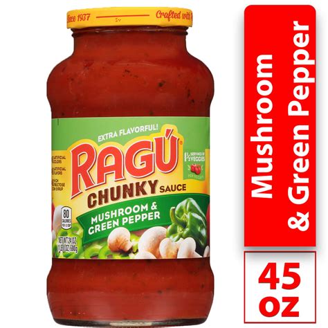 Ragu Chunky Mushroom And Green Pepper Pasta Sauce 24 Oz
