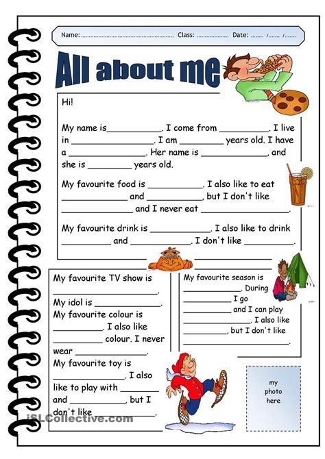 Worksheet for the first day/meeting. ALL ABOUT ME | English language teaching, All about me ...