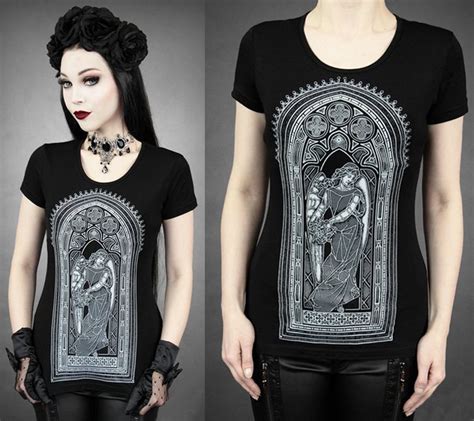 Nun Printed Women S Goth Tee Shirt Goth Gothic Tee Tee Shirts Steampunk T Shirts For Women