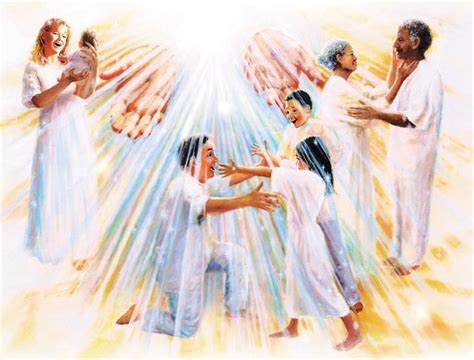 Joyful Reunion Heaven Painting Bible Pictures Christian Artwork
