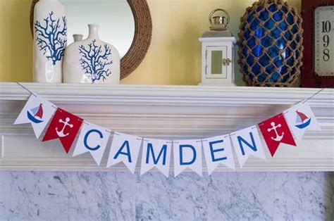 Put Your Little Sailors Name On This Gorgeous Nautical Banner Complete