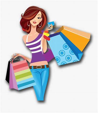 Shopping Cartoon Clipart Woman Transparent Kindpng