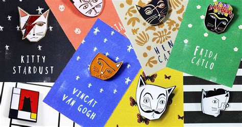 Enamel Pins By Nia Gould Reimagine Famous Artists As Cats Presuntoslog
