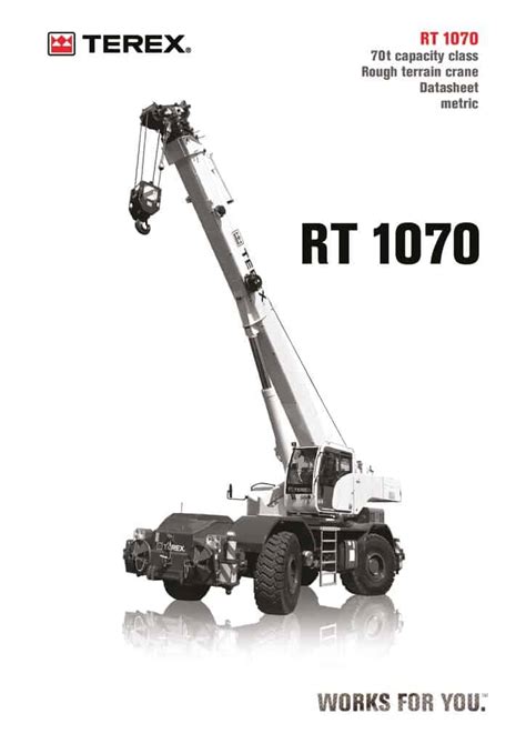 Terex Rt 1070 Rough Terrain Crane Load Chart And Specification Cranepedia