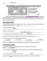 So, all types of dna mutations are heritable. DNA+webquest.pdf - kelly novak Name DNA Webquest A self guided introduction to basic genetics ...