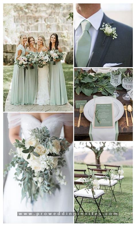 Shades Of Green Wedding Color Ideas With Matching Wedding Invites