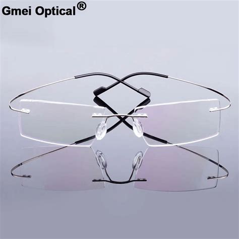 gmei optical fashion rimless glasses frame memory alloy eyeglasses prescription ultralight