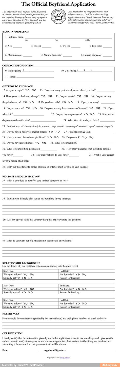 The best dating apps can help you find new friends or start a more serious relationship. Boyfriend application | Funny | Boyfriend application ...