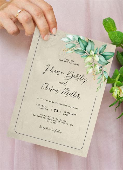 Bohemian Wedding Invitation Templates Free