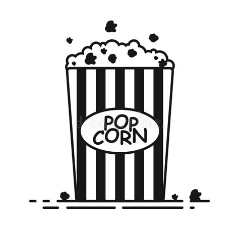Popcorn Box Flat Line Icon Stock Vector Illustration Of Flat 273307867