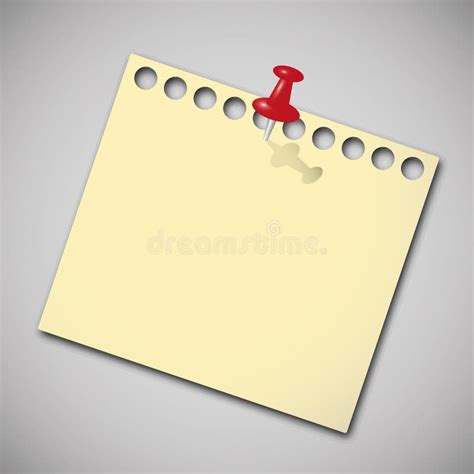 Note Paper With Red Pin Stock Illustration Illustration Of Memo