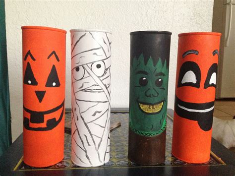 Painted Pringles And Cans Halloween Container Halloween Diy Crafts