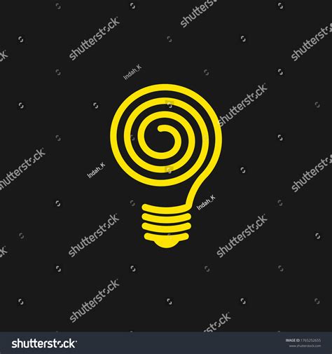 Spiral Light Bulb Line Vector Logo Stock Vector Royalty Free