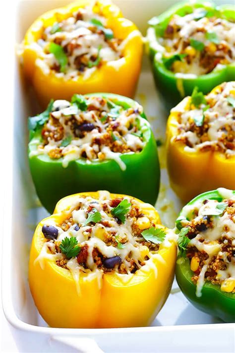 5 Ingredient Mexican Quinoa Stuffed Peppers Gimme Some Oven
