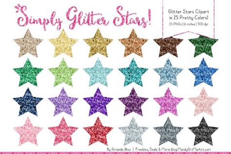 Glitter Rainbow Stars Clipart Creative Daddy