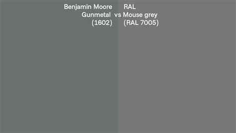Benjamin Moore Gunmetal 1602 Vs Ral Mouse Grey Ral 7005 Side By