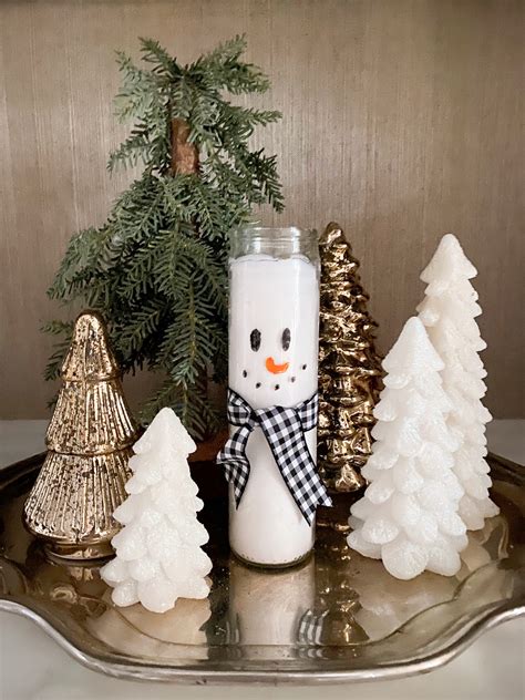 Dollar Tree Winter Craft Idea Make This Cute Snowman Candle Southern State Of Mind Blog By