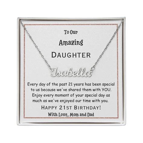 21st Birthday T For Her Custom Name Necklace 21 Birthday Etsy