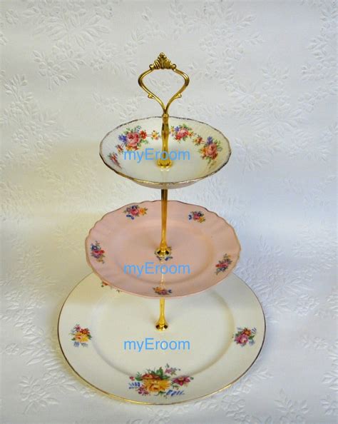Heavy Cake Stand Handle 3 Tier Gold Crown Centre Fitting Etsy