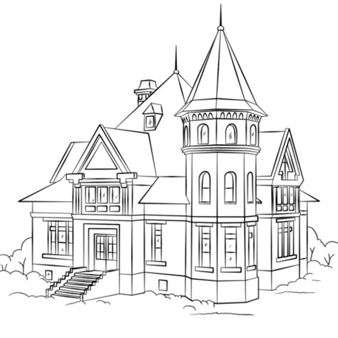 Our free coloring pages for adults and kids, range from star wars to mickey mouse. Victorian House coloring page | Free Printable Coloring Pages