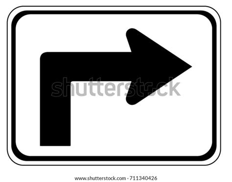 Right Turn Arrow Auxiliary Sign Isolated Stock Vector Royalty Free