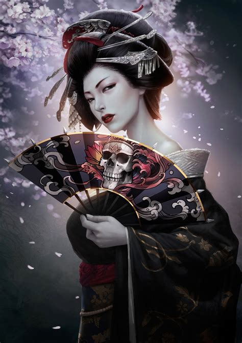2d Art Geisha 2d Digital Digital Paintings Fantasycoolvibe