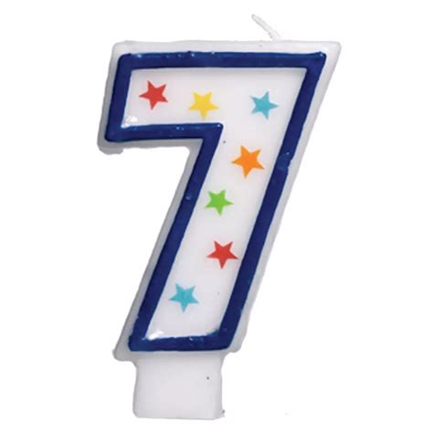 Glitter Blue Outline Number 7 Birthday Candle 1 34in X 3in Party City