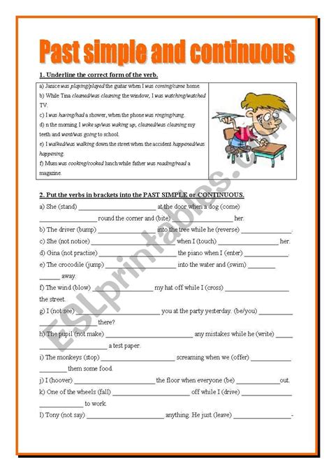 Past Simple And Continuous Esl Worksheet By Starovasnik Petra