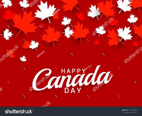 Illustration Happy Canada Day Card Background Stock Vector Royalty