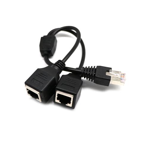 Rj45 Network Splitter 1 To 2 Port Ethernet Cable Adapter Male To Female