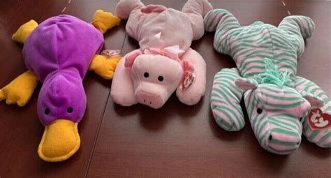 Ty Large Beanie Babies Pillow Pet Collection Lot Of 3 Zulu Oink And
