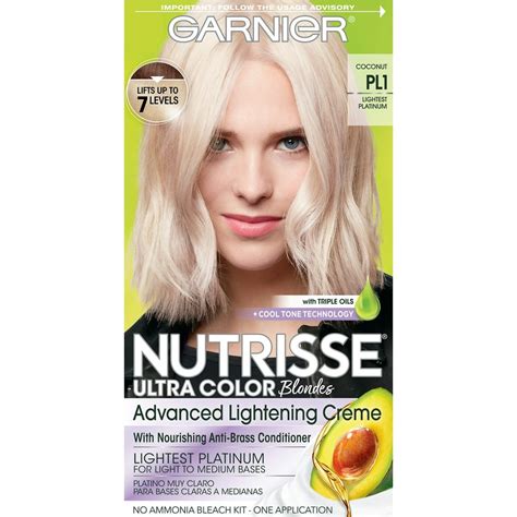Garnier Nutrisse Ultra Color Nourishing Hair Color Creme Pl1 Ultra Pure Platinum 1 Ea Pack Of